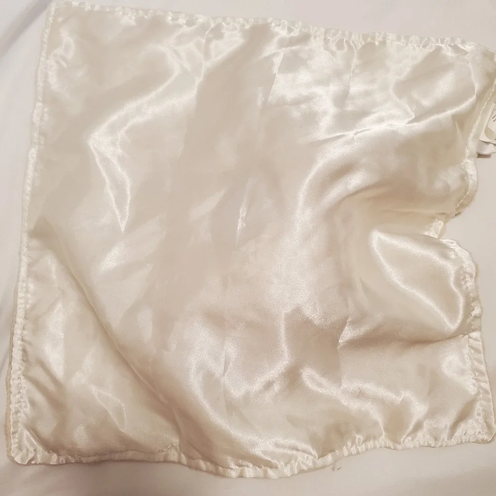 Elegant Baby Tan Puppy Dog Lovey Security Blanket Satin Back Minky Dot Eye Patch